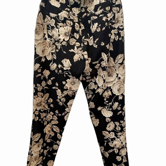 Vintage Lauren Ralph Lauren Linen Pants Womens Size 8P Petite Floral Green Label - Picture 2 of 7